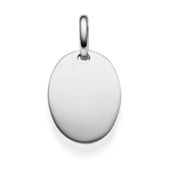 Anhänger Gravurplatte Oval 20x14mm aus 585 Gold Weißgold Halsschmuck Unisex