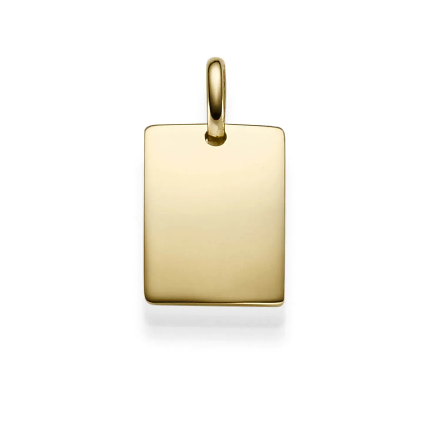 Anhänger Gravurplatte Rechteck 15x10,5mm 585 Gold Gelbgold Halsschmuck Unisex