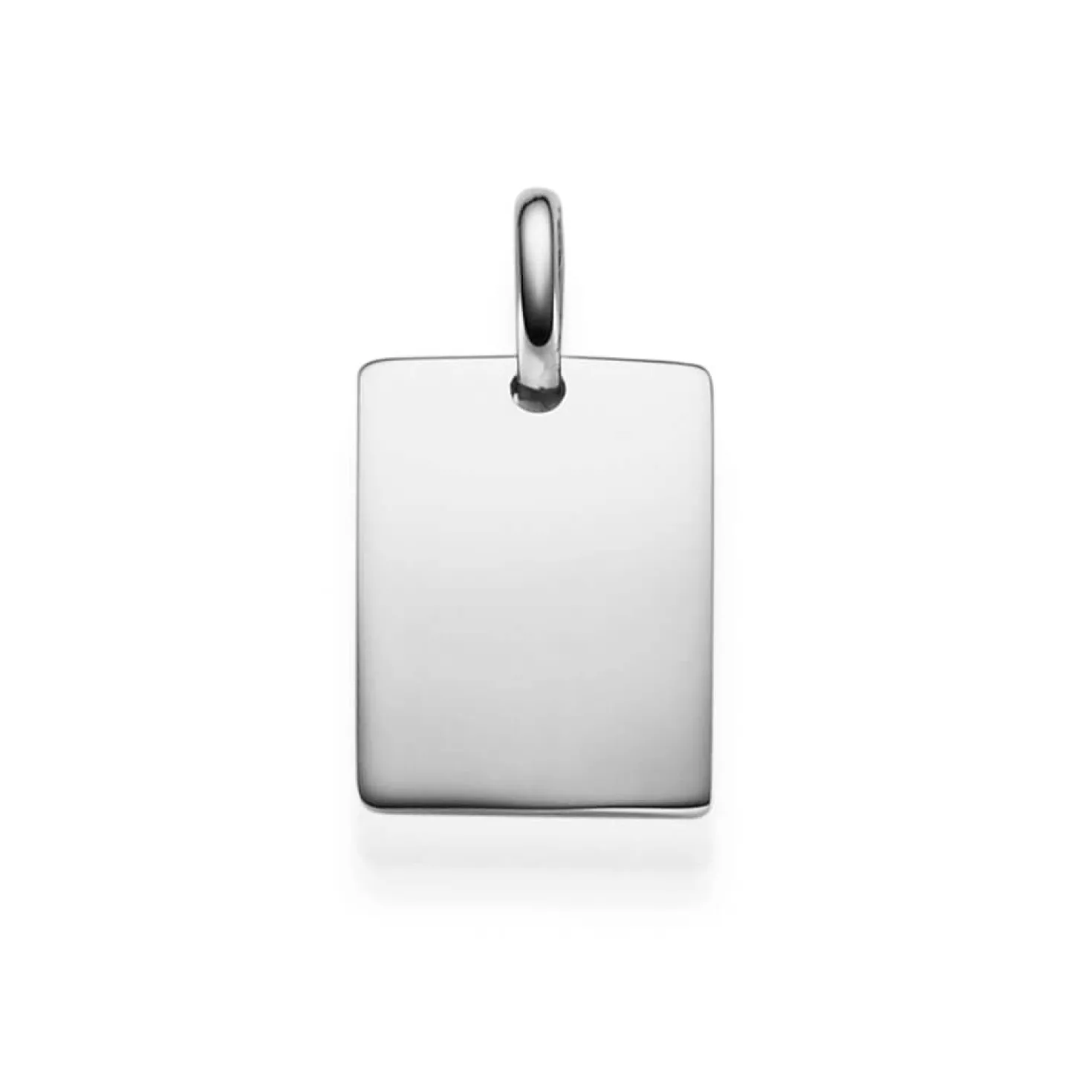 Anhänger Gravurplatte Rechteck 15x10,5mm 585 Gold Weißgold Halsschmuck Unisex
