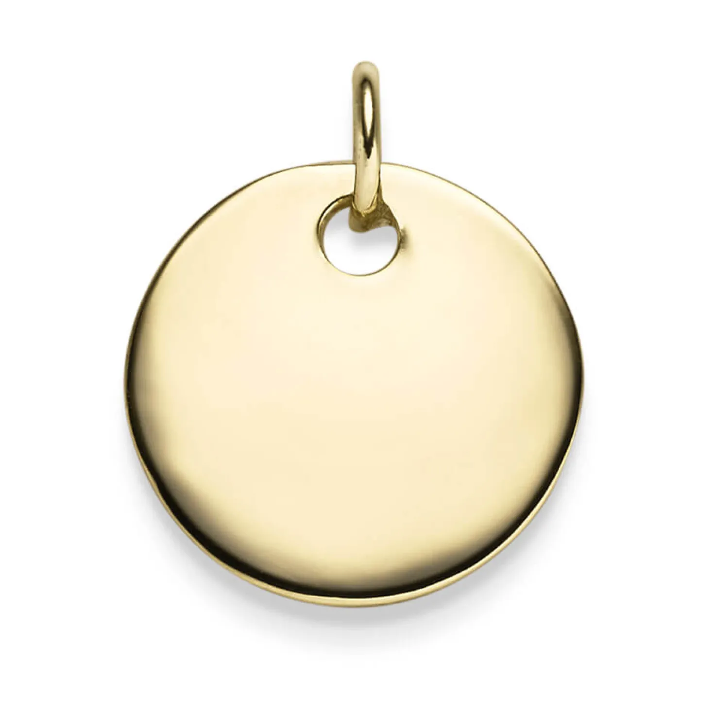 Anhänger Gravur-Platte rund 20x23,5mm 585 Gold Gelbgold Halsschmuck schlicht