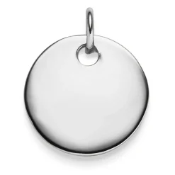 Anhänger Gravur-Platte rund 20x23,5mm 585 Gold Weißgold Halsschmuck schlicht