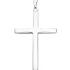 Anhänger großes XXL Kreuz aus 925 Silber massiv schlicht rhodiniert 58,4x36,1mm