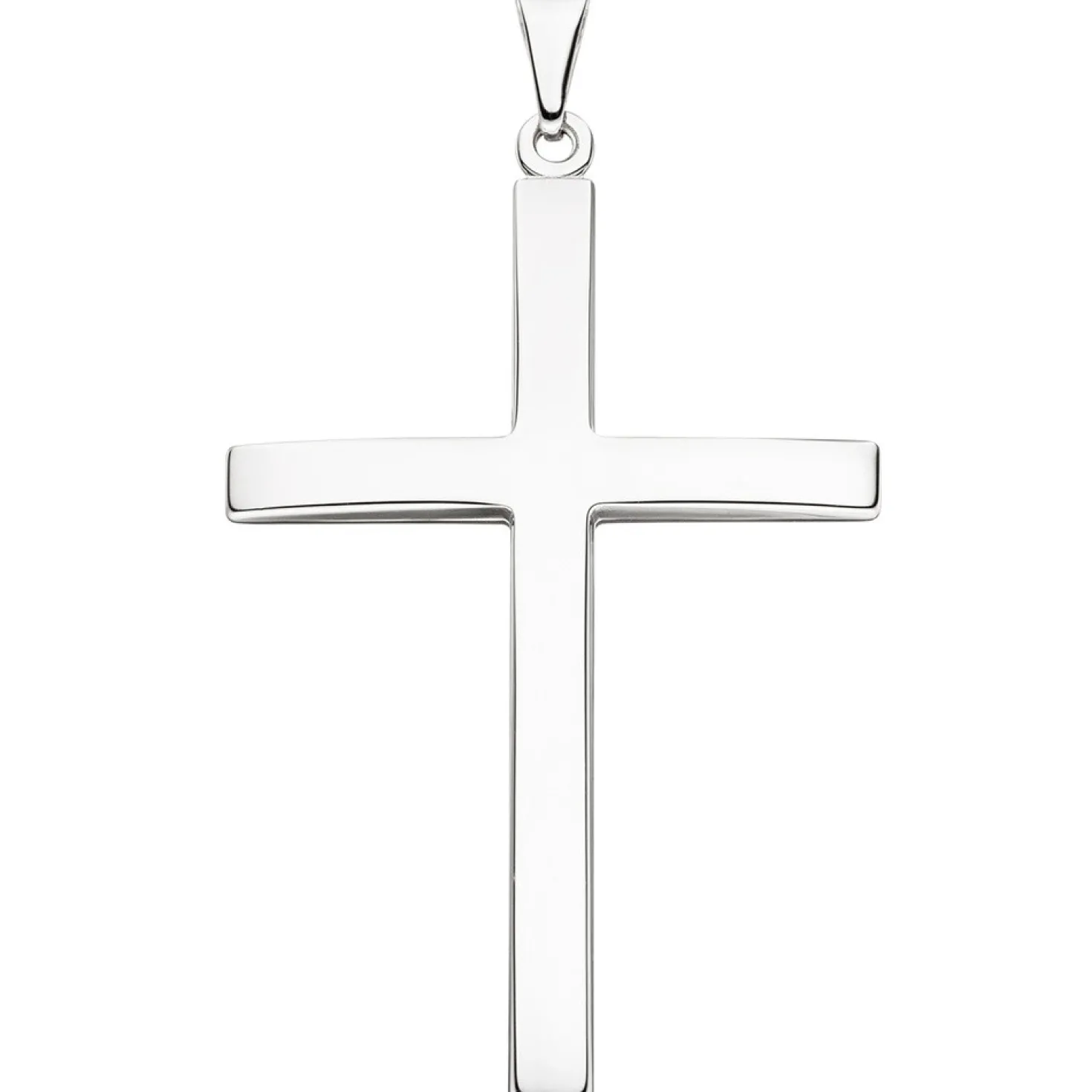 Anhänger großes XXL Kreuz aus 925 Silber massiv schlicht rhodiniert 58,4x36,1mm