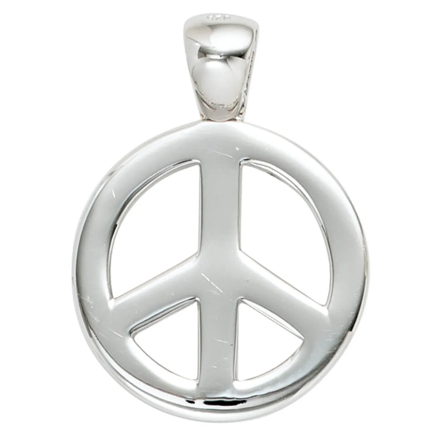 Anhänger Halsschmuck Peace Zeichen aus 925 Silber Kreisförmig Kinder