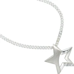 Anhänger Halsschmuck Stern mit Zirkonia 925 Silber modern Damen