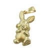 Anhänger Hase 20x11mm aus 14Kt 585 Gold Gelbgold matt-glänzend