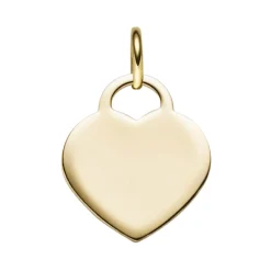 Anhänger Herz als Gravurplatte 20x13,3mm aus 585 Gold Gelbgold glänzend
