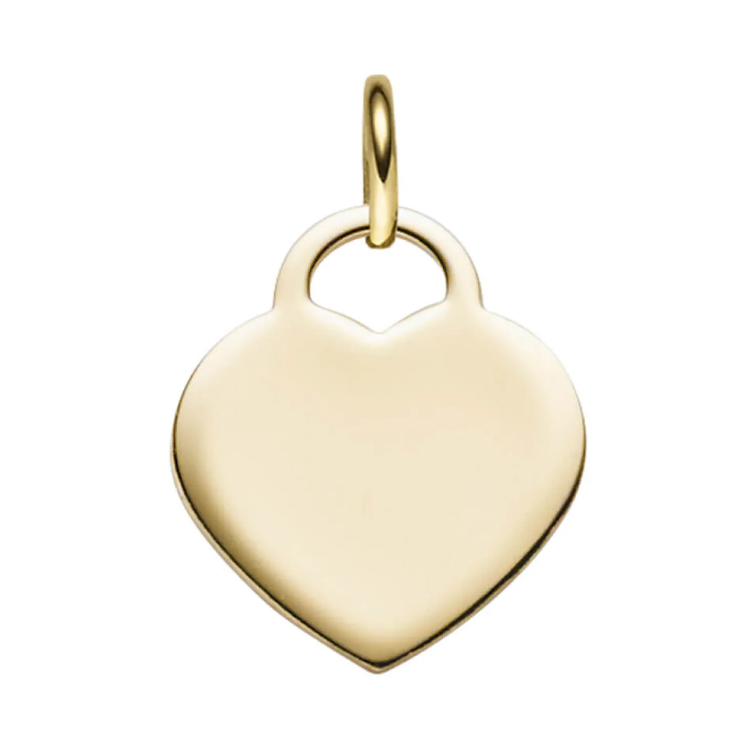 Anhänger Herz als Gravurplatte 20x13,3mm aus 585 Gold Gelbgold glänzend