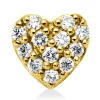 Anhänger Herz aus 750 Gelbgold 12 Brillanten 0,16ct vsi-vsi 6,2x6,4mm