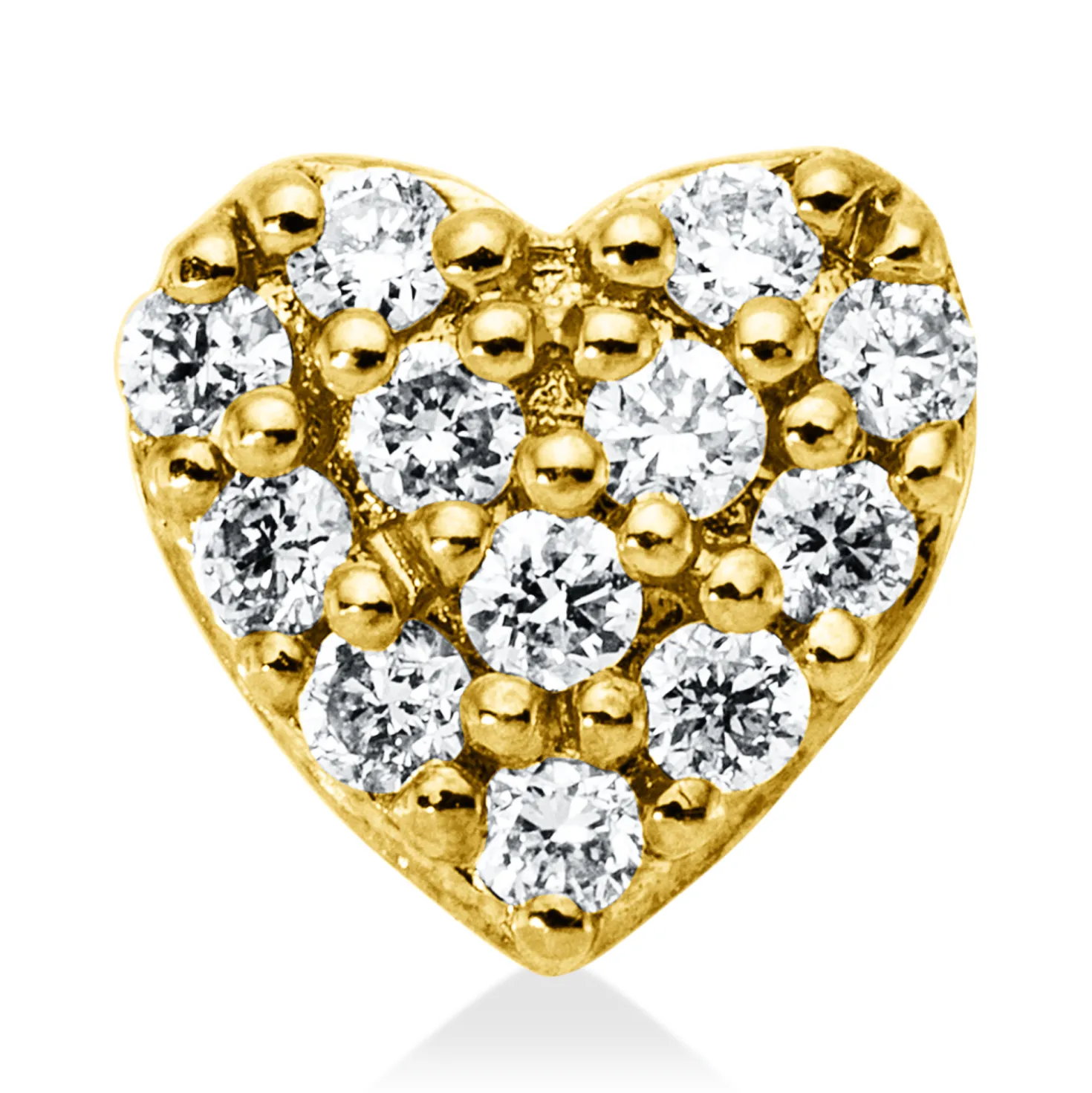 Anhänger Herz aus 750 Gelbgold 12 Brillanten 0,16ct vsi-vsi 6,2x6,4mm