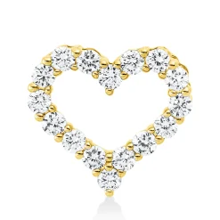 Anhänger Herz aus 585 Gelbgold 16 Brillanten 0,34ct W-SI/PI 10,7x11,7mm