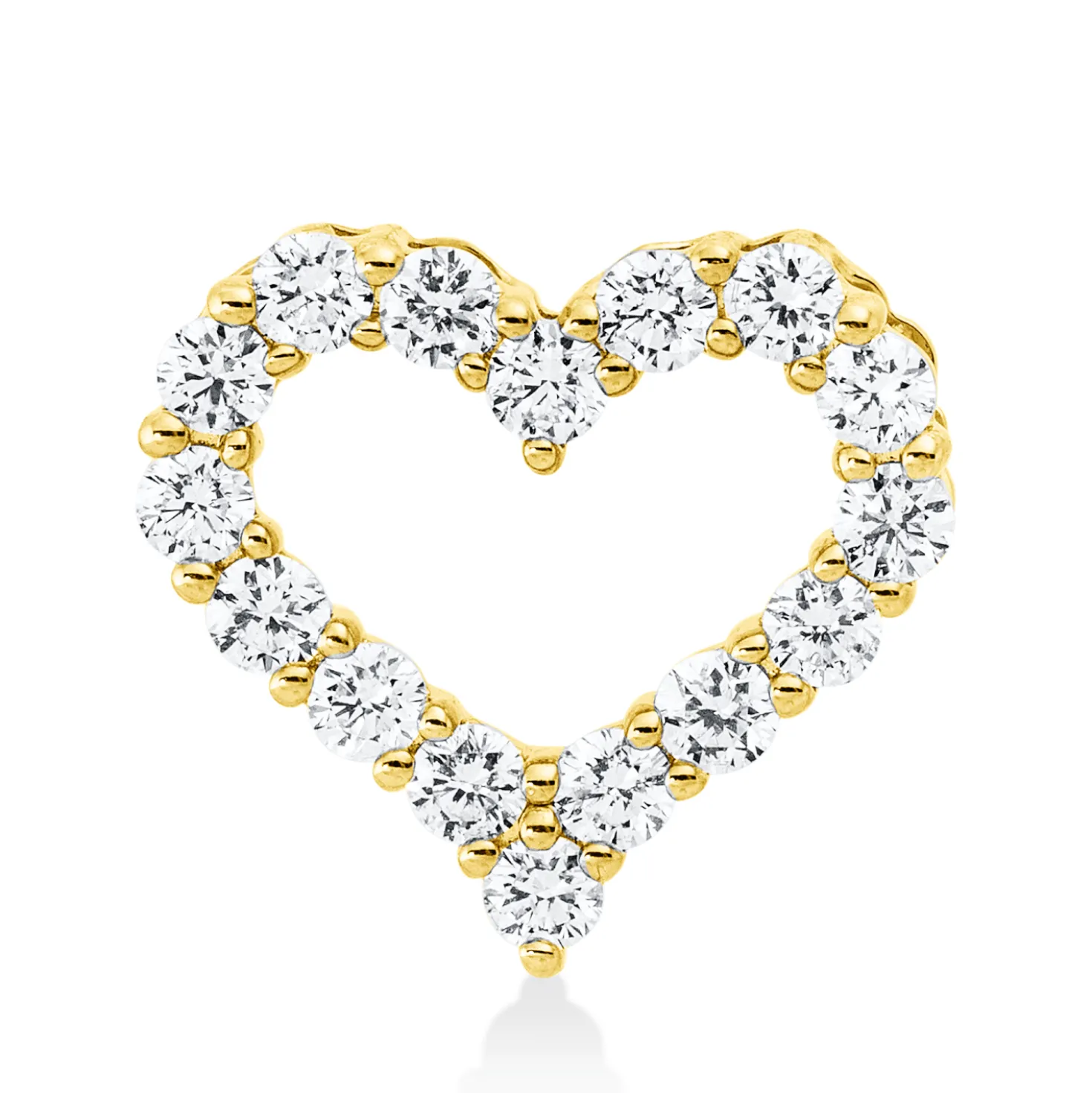 Anhänger Herz aus 585 Gelbgold 16 Brillanten 0,34ct W-SI/PI 10,7x11,7mm