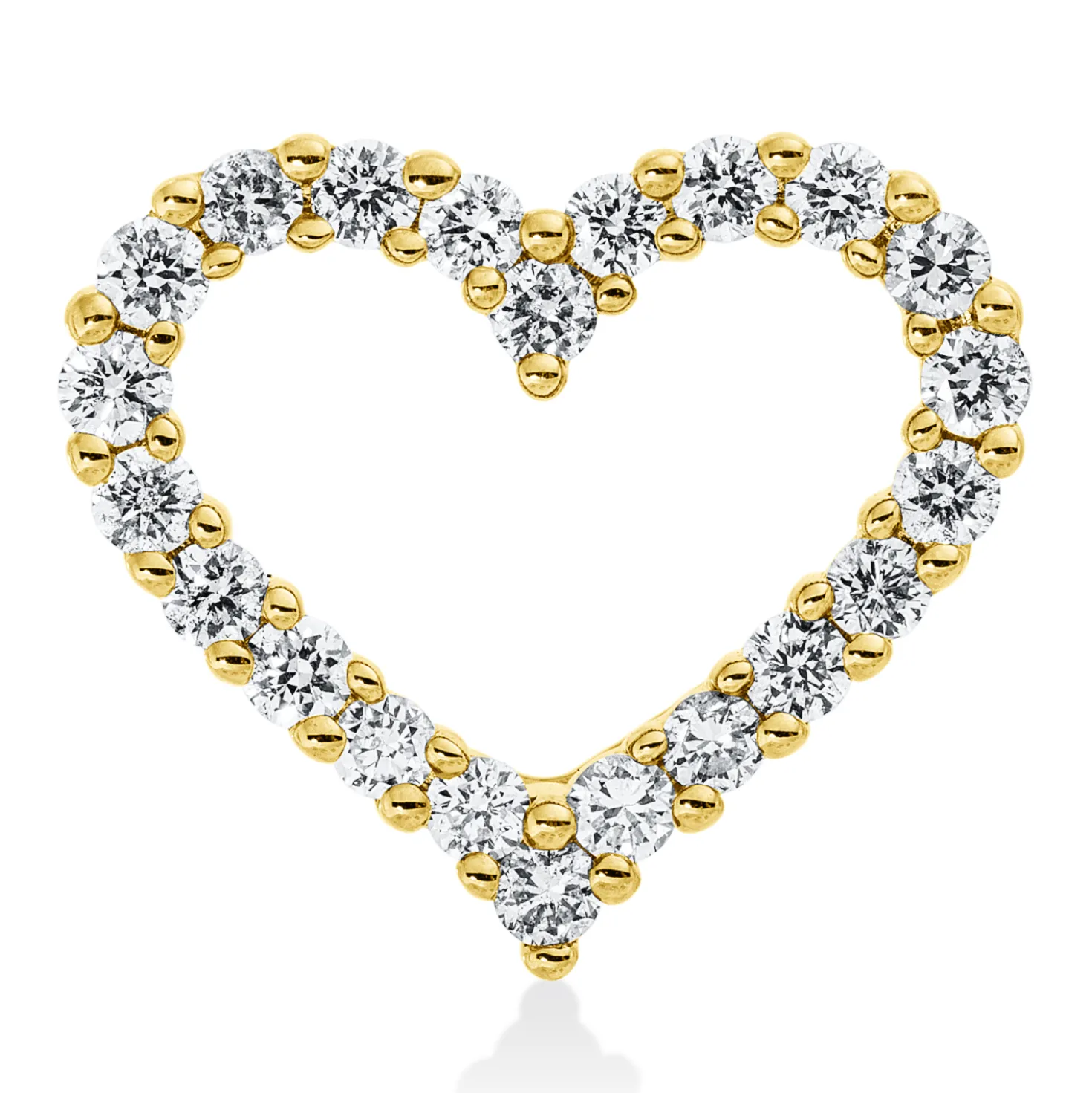 Anhänger Herz aus 585 Gelbgold 22 Brillanten 0,52ct W-SI/PI 13,7x15,6mm