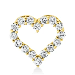 Anhänger Herz aus 585 Gold Gelbgold 16 Brillanten 0,65ct I-SI 13,3x14,4mm