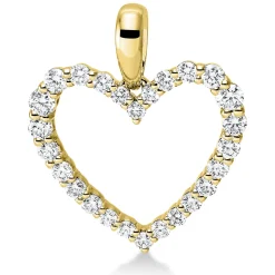 Anhänger Herz aus 750 Gold Gelbgold 26 Diamanten 0,31ct TW-SI 17x14,3mm