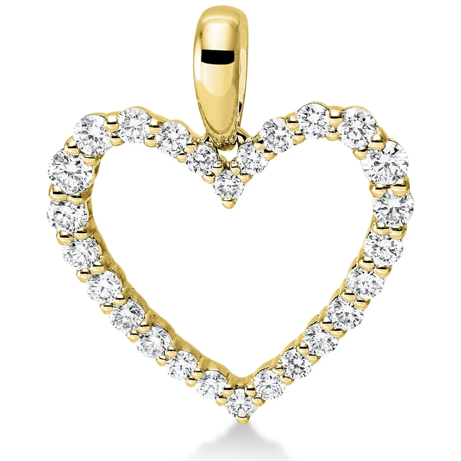 Anhänger Herz aus 750 Gold Gelbgold 26 Diamanten 0,31ct TW-SI 17x14,3mm