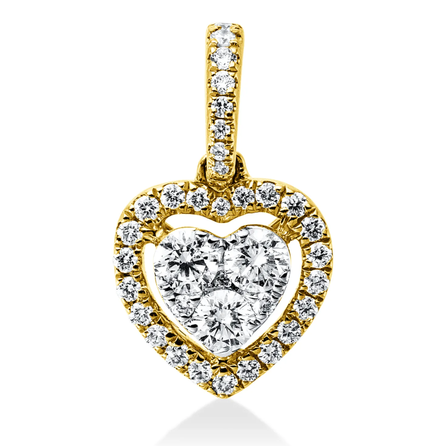 Anhänger Herz aus 750 Gold gelb/weiß 36 Diamanten 0,35ct TW-SI 14,3x8,7mm