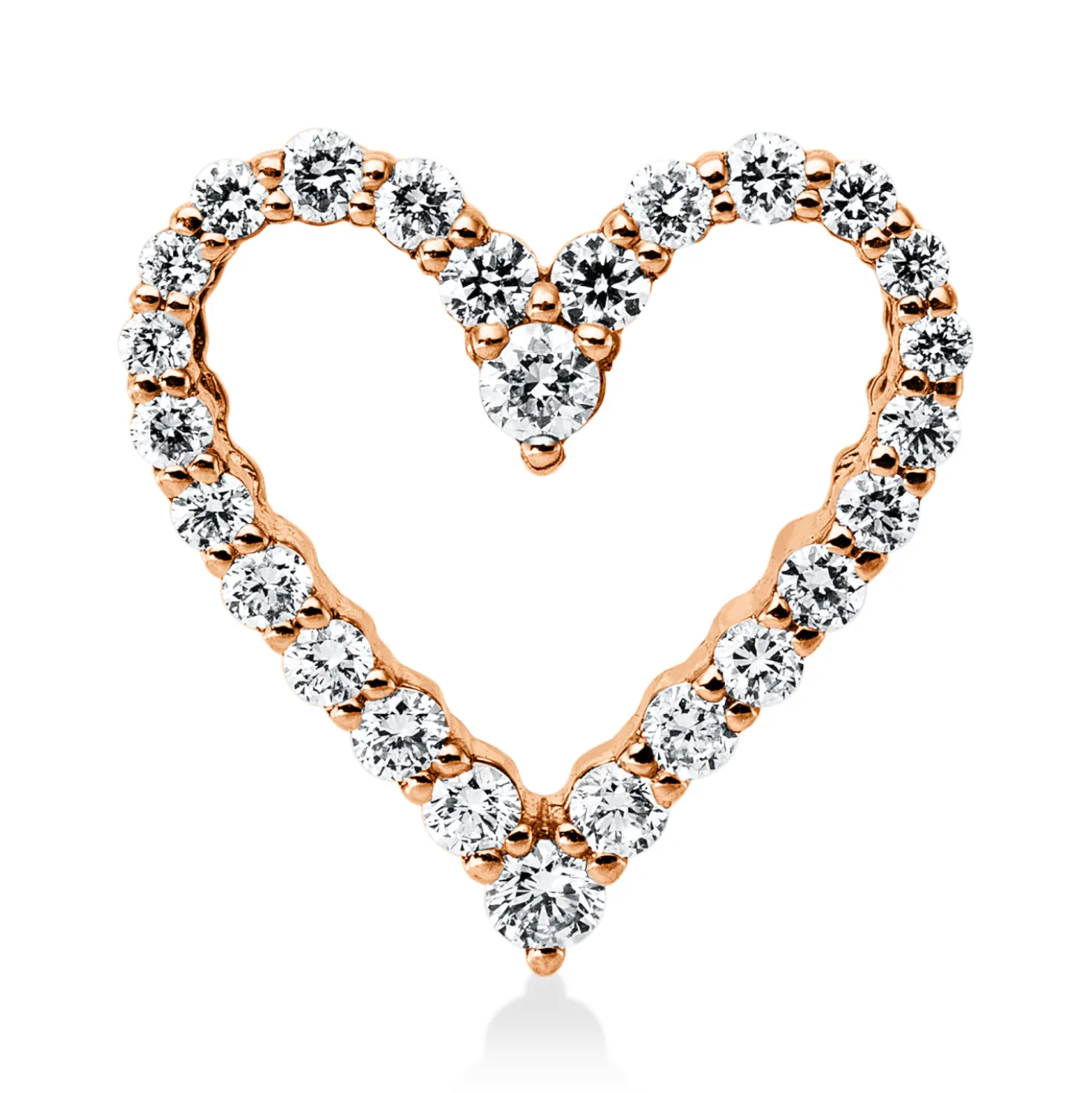 Anhänger Herz aus 750 Gold Rotgold 26 Diamanten 0,31ct TW-SI 13,4x13mm