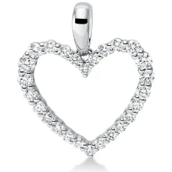 Anhänger Herz aus 750 Gold Weißgold 26 Diamanten 0,31ct TW-SI 17x14,3mm mit Öse