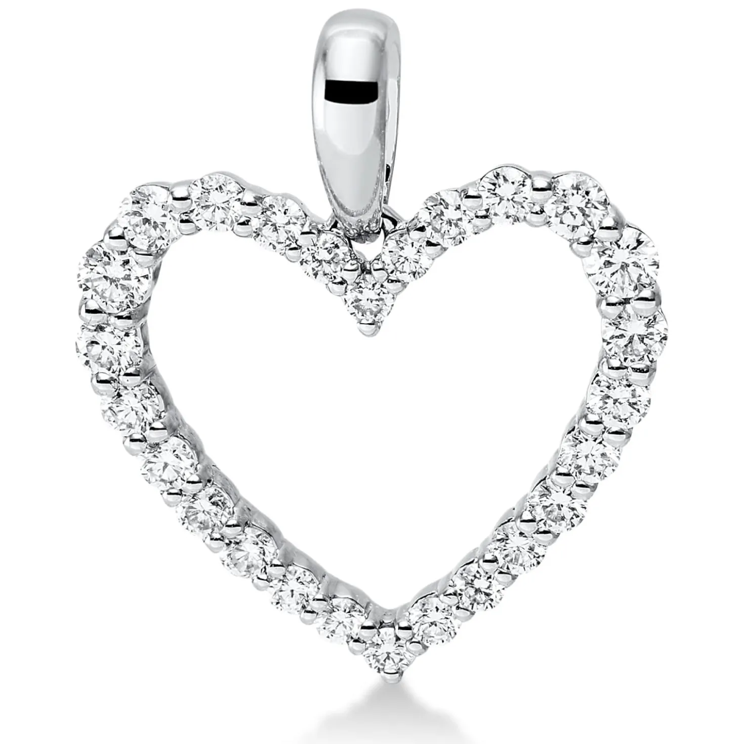 Anhänger Herz aus 750 Gold Weißgold 26 Diamanten 0,31ct TW-SI 17x14,3mm mit Öse