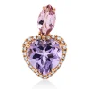 Anhänger Herz aus 750 Rotgold 2 Turmaline 2,4ct pink 26 Brillanten 0,1ct TW-SI