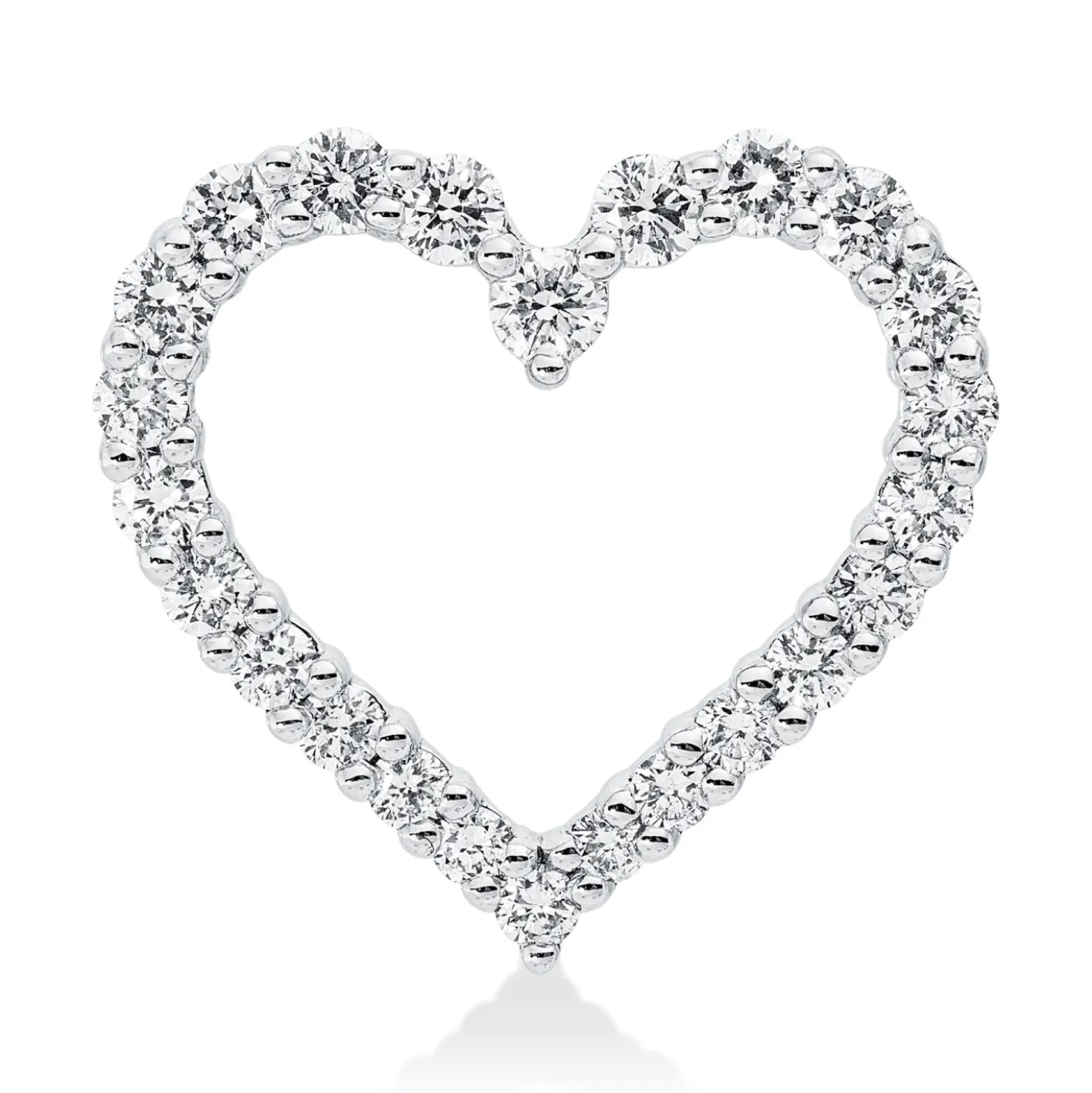Anhänger Herz aus 585 Weißgold 24 Brillanten 0,76ct W-SI 17,3x18,5mm