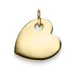 Anhänger Herz Herzchen für Gravur Gravurplatte 19,5x18mm 585 Gold Gelbgold flach