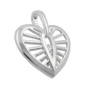 Anhänger Herz mit Zirkonia, 925 Silber, 18x16mm, Silberanhänger, Damen