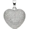 Anhänger Herz mit Zirkonia weiß 925 Silber Halsschmuck Silberanhänger