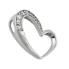 Anhänger Herz mit Zirkonia weiß, 925 Silber, Silberherz 15x16mm, Damen