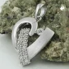 Anhänger Herz mit Zirkonia weiß 19x17cm matt-glänzend 925 Silber