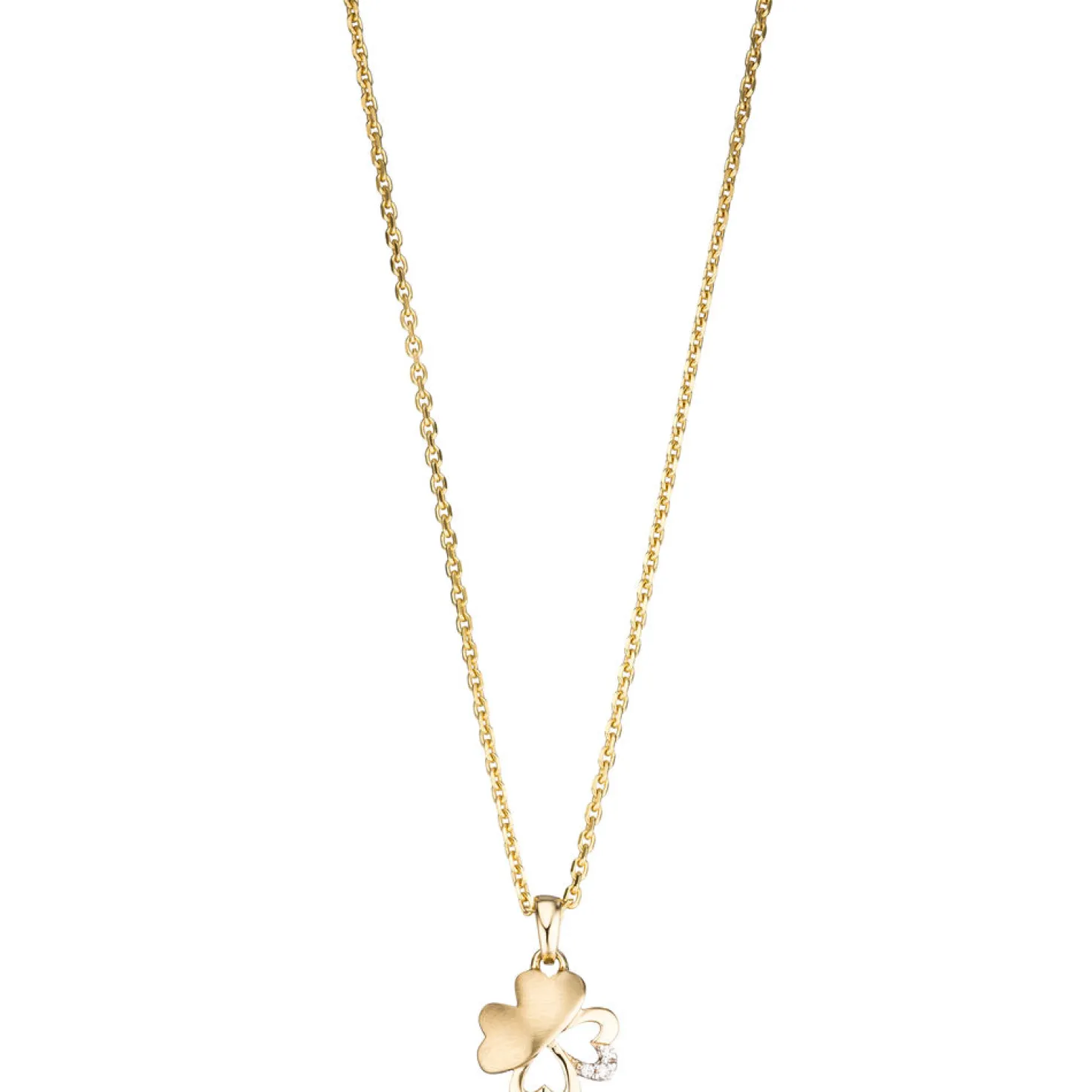 Anhänger Kleeblatt Schmetterling aus 333 Gold Gelbgold Zirkonia Damen