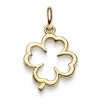 Anhänger Kleeblatt 15,5x25mm Silhouette 585 Gold Gelbgold schlciht glänzend