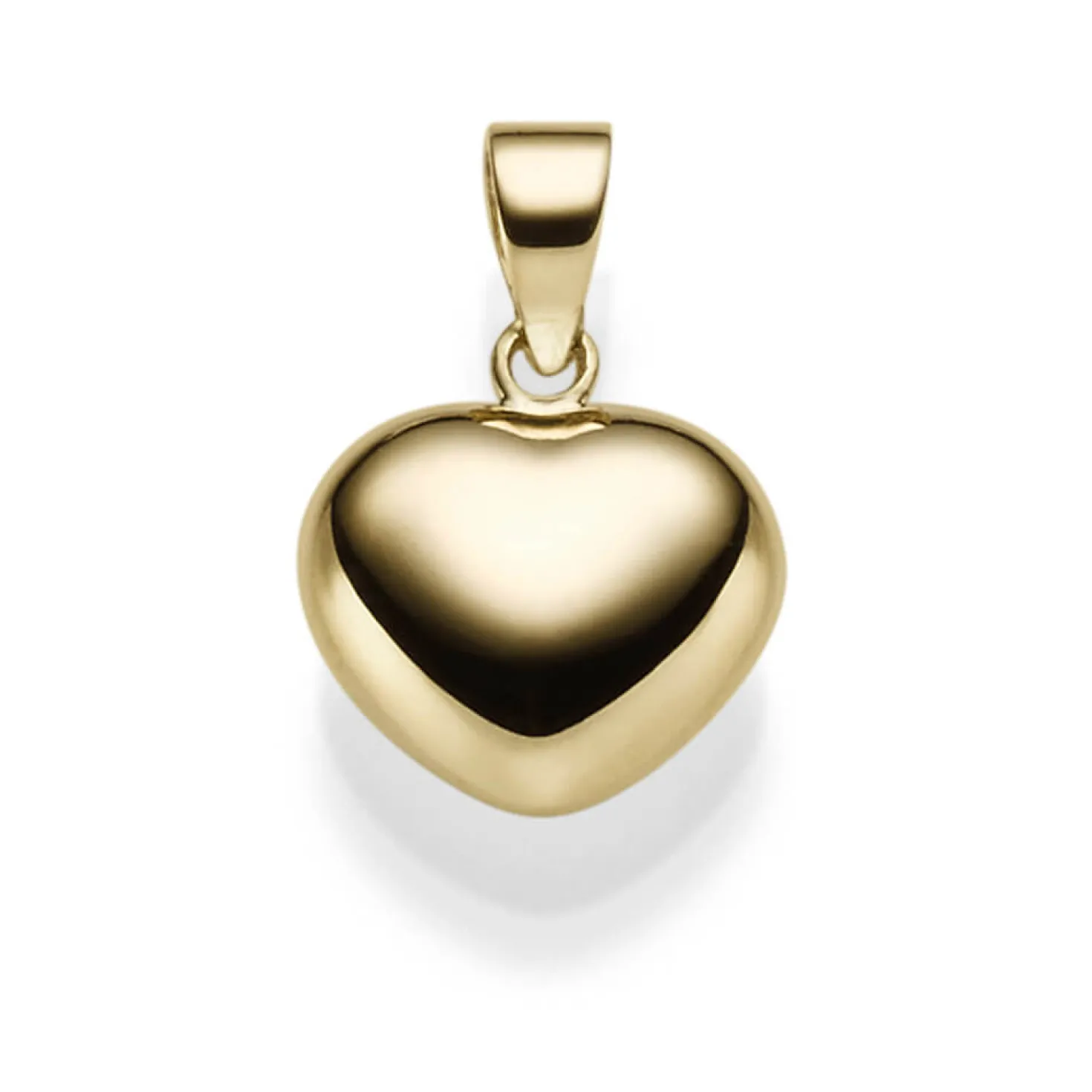 Anhänger kleines Herz 17,5x12mm aus 585 Gold Gelbgold Halsschmuck glatt glänzend