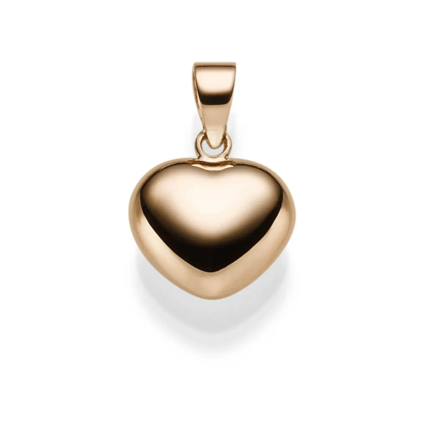 Anhänger kleines Herz 17,5x12mm aus 585 Gold Rotgold Halsschmuck glatt glänzend