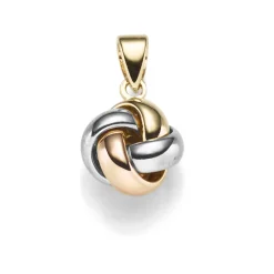 Anhänger Knoten 10,5x17mm 585 Gold Gelbgold Rotgold Weißgold tricolor glänzend