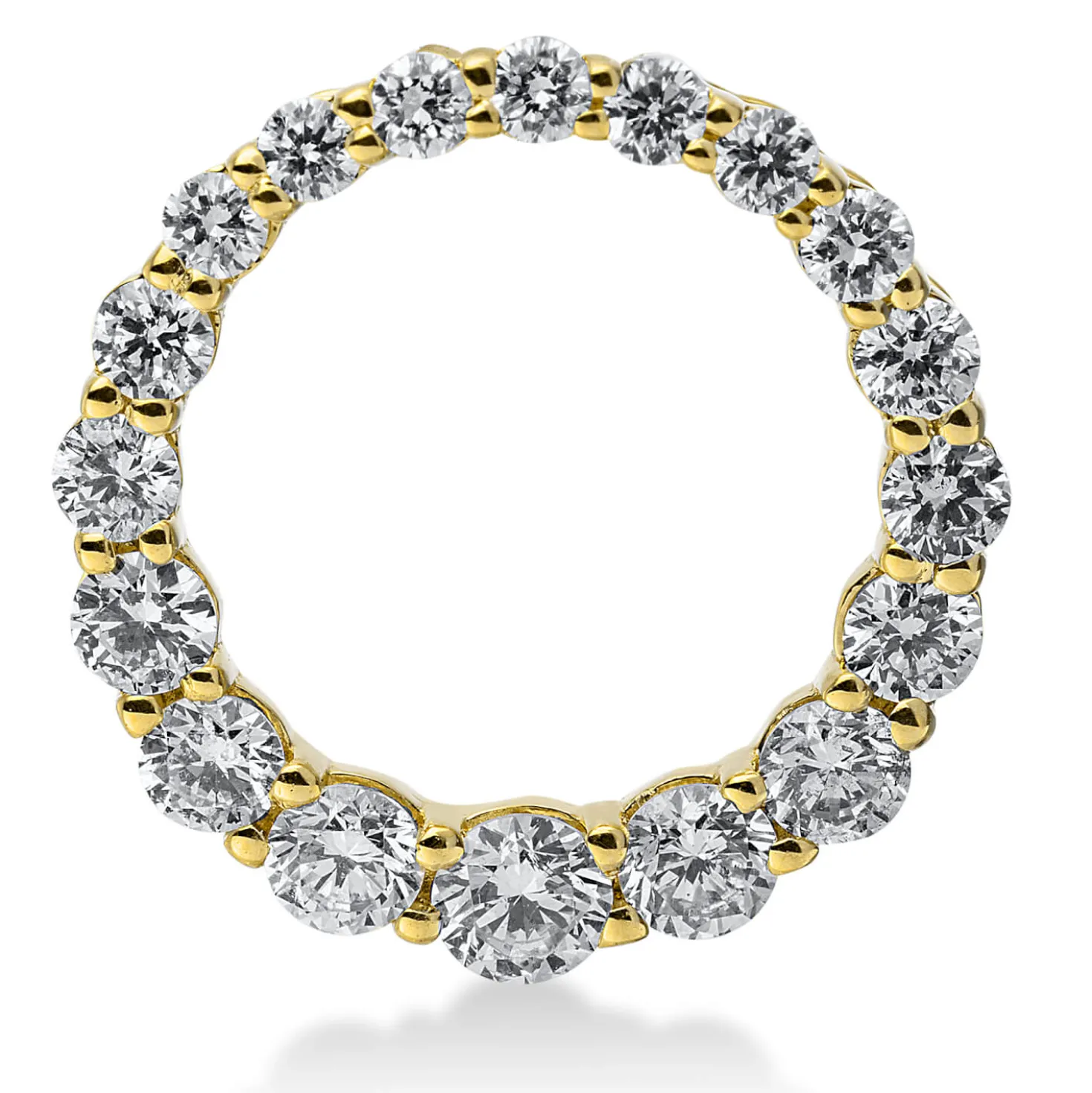 Anhänger Kreis aus 750 Gold Gelbgold 18 Brillanten 0,45ct TW-SI Ø13mm