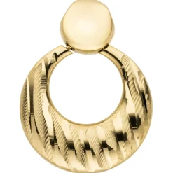 Anhänger Kreis aus 333 Gold Gelbgold 21,5x16,3mm mattiert diamantiert