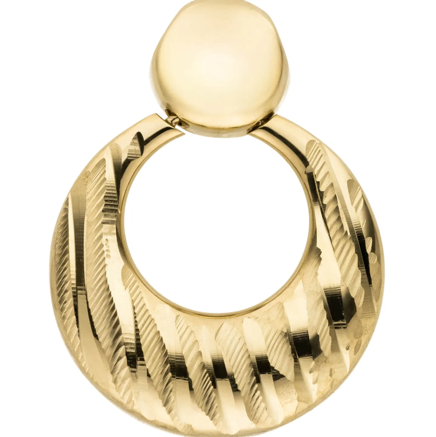 Anhänger Kreis aus 333 Gold Gelbgold 21,5x16,3mm mattiert diamantiert