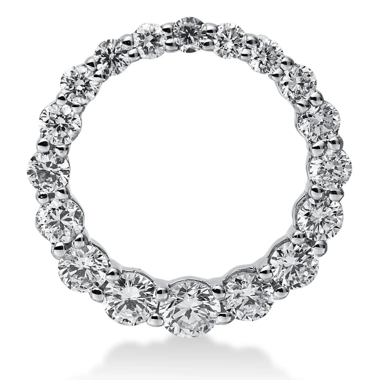 Anhänger Kreis aus 750 Gold Weißgold 18 Brillanten 0,45ct TW-SI Ø13mm