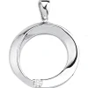 Anhänger Kreis aus 925 Silber rund mit Zirkonia weiß Ø 21,3mm Halsschmuck