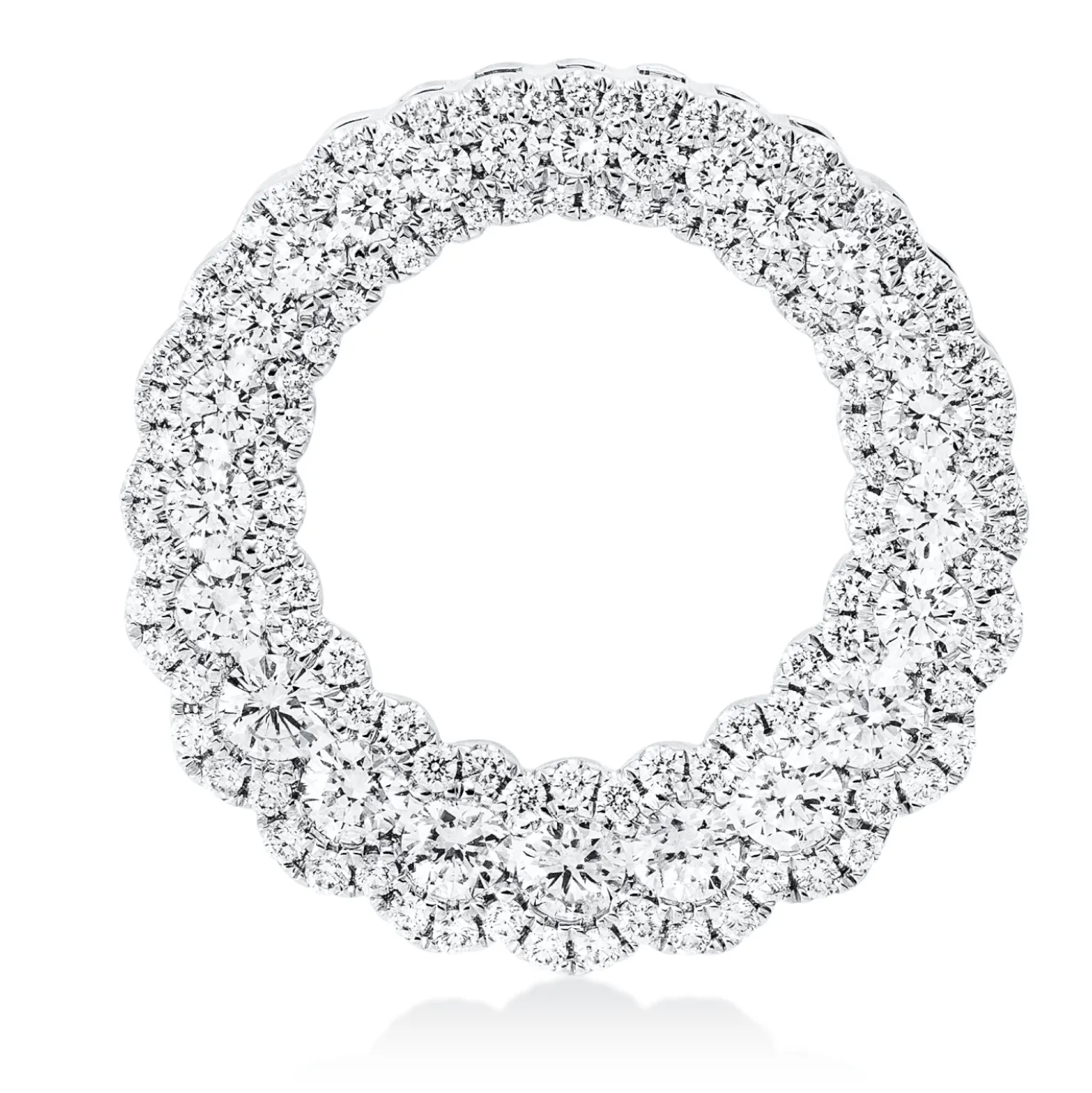 Anhänger Kreis aus 750 Weißgold 130 Brillanten 1,25ct TW-SI Ø21,5mm