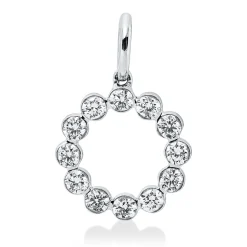 Anhänger Kreis aus 750 Weißgold 12 Brillanten 0,44ct TW-SI 18,2x11,8mm mit Öse