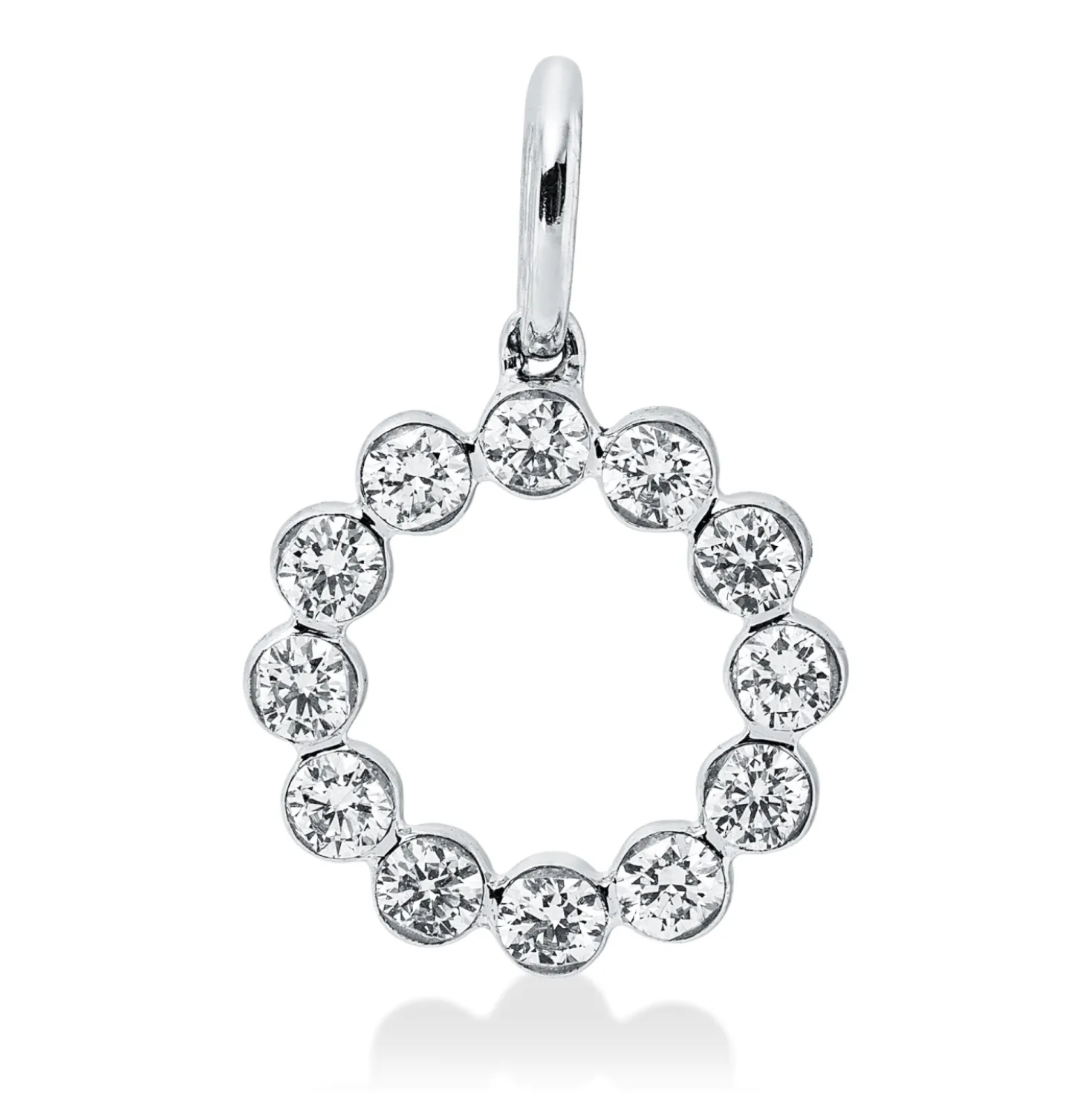 Anhänger Kreis aus 750 Weißgold 12 Brillanten 0,44ct TW-SI 18,2x11,8mm mit Öse
