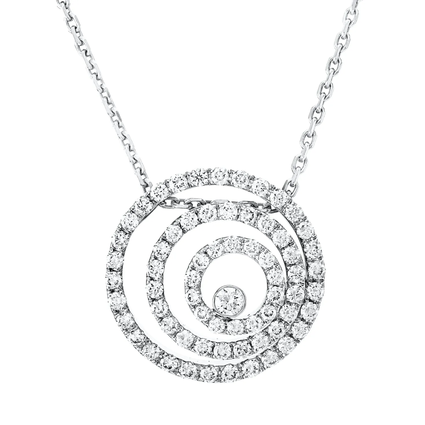 Anhänger Kreis aus 750 Weißgold 67 Brillanten 0,91ct TW-VSI Ø18,1mm