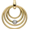 Anhänger 4 Kreise mit Diamant 0.12Ct 585 Gold Gelbgold Ø 24,7mm rund