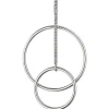 Anhänger Kreise mit Stab 21 Zirkonia weiß 925 Silber rhodiniert 50,7x29,8mm