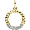 Anhänger Kreis mit 5 Zirkonia weiß 333 Gold Gelbgold Ø14,9mm Halsschmuck Damen