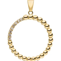 Anhänger Kreis Ø 21,4mm aus 333 Gold Gelbgold mit 8 Zirkonia Goldanhänger