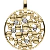 Anhänger Kreis Ø 23,4mm 6 Brillanten 0.13Ct 585 Gelbgold Tropfen-Muster